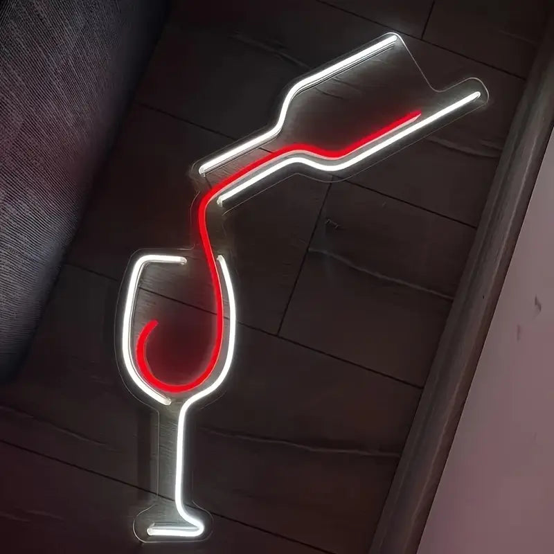 Şarap Kadehi Neon LED Dekor Aydınlatma