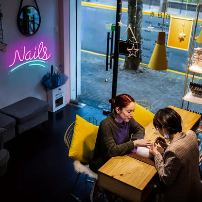 Tırnak Neon Yazı Dekoratif Aydınlatma