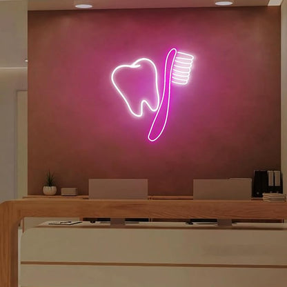Diş Ve Fırça Neon Dekoratif LED Aydınlatma