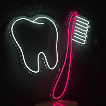Diş Ve Fırça Neon Dekoratif LED Aydınlatma