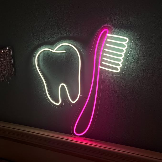 Diş Ve Fırça Neon Dekoratif LED Aydınlatma