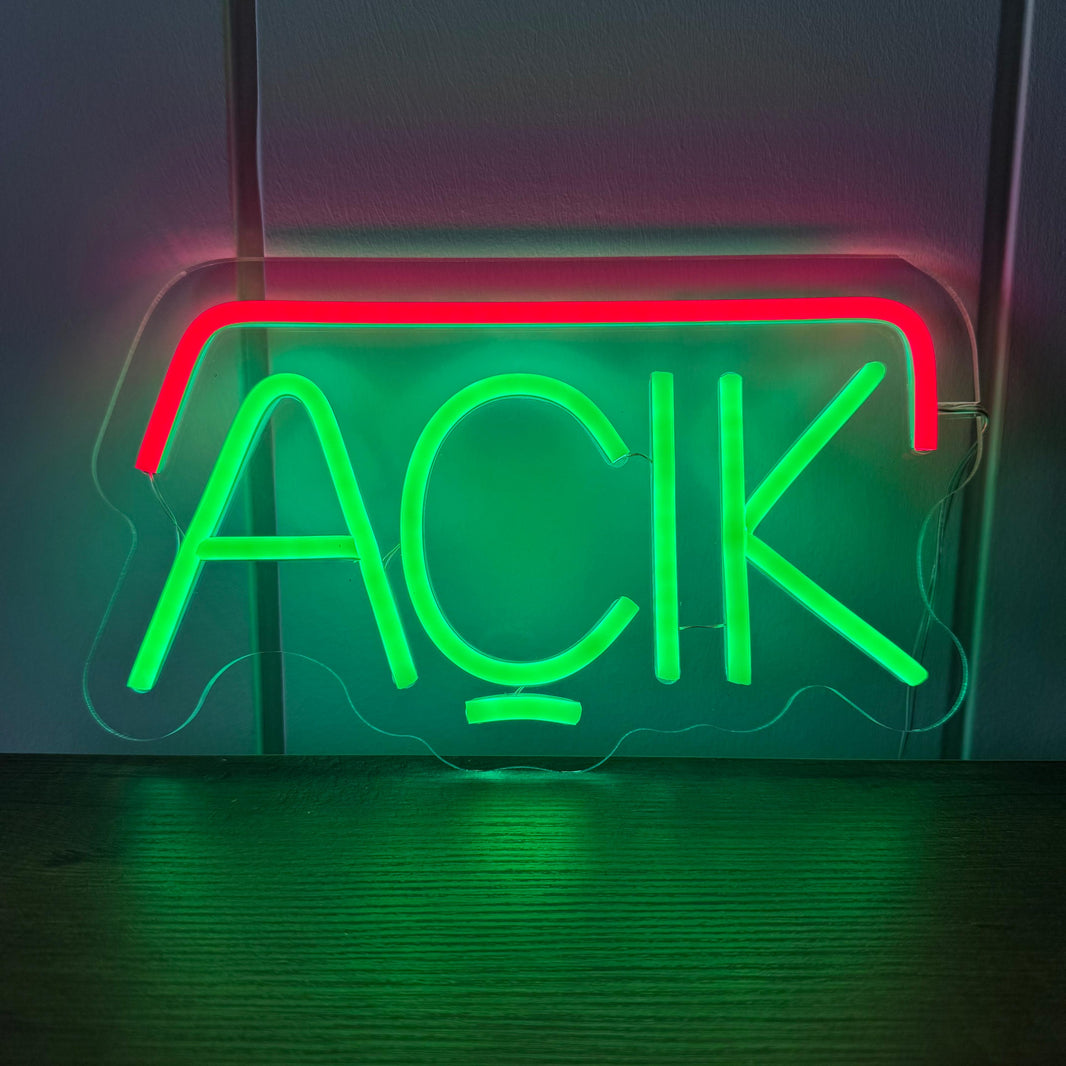 Açık Yazısı Neon LED Tabela PL-1056