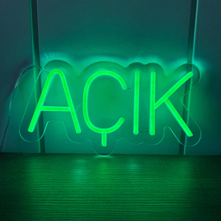 Açık Yazısı Neon LED Tabela PL-1057