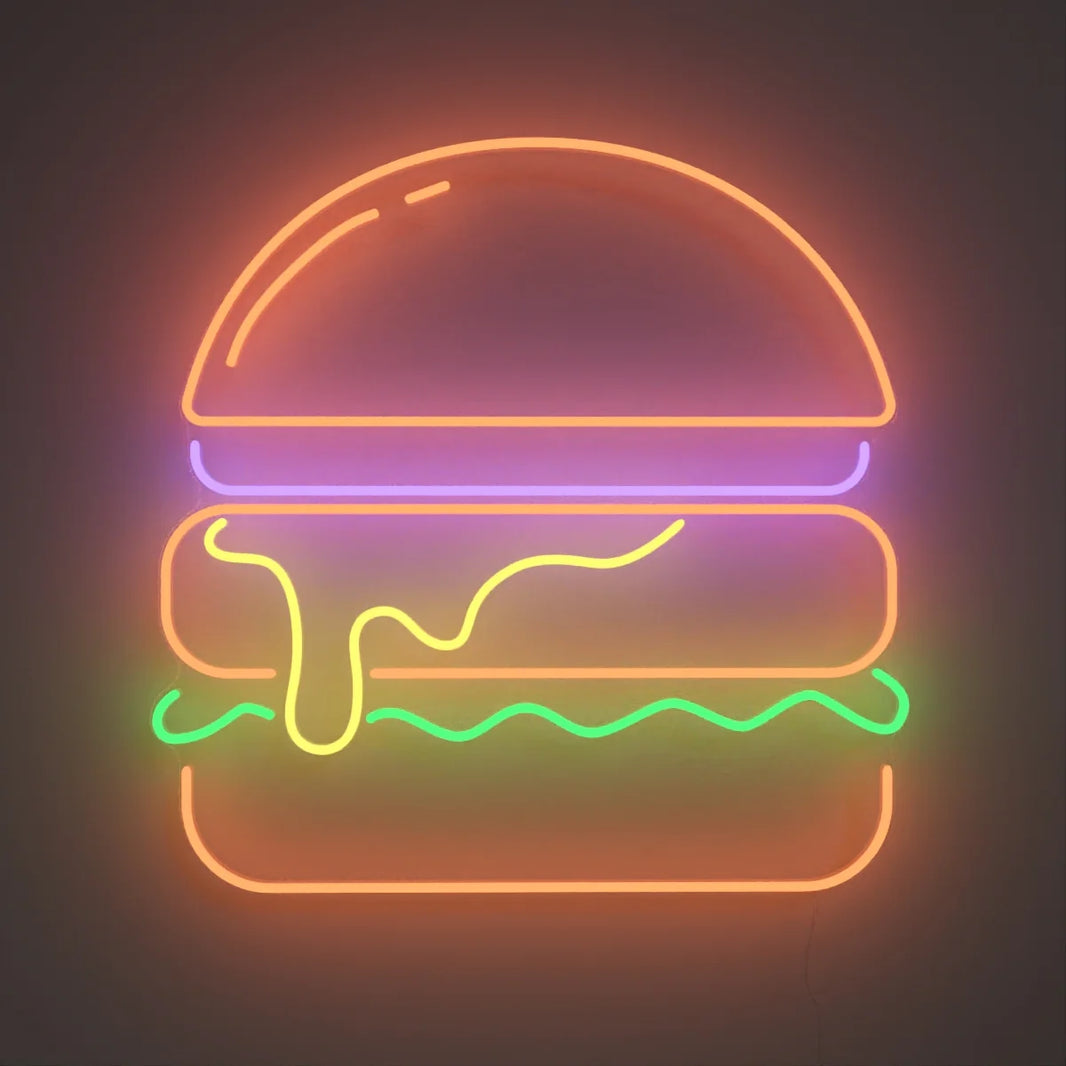 Hamburger Neon LED Aydınlatma