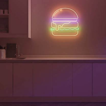 Hamburger Neon LED Aydınlatma