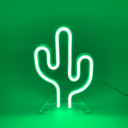 Mini Yeşil Kaktüs Neon Led Işık