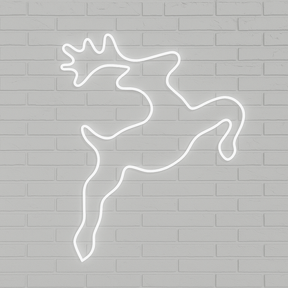 Neon Işıklı Geyik Yılbaşı Dekorasyonu