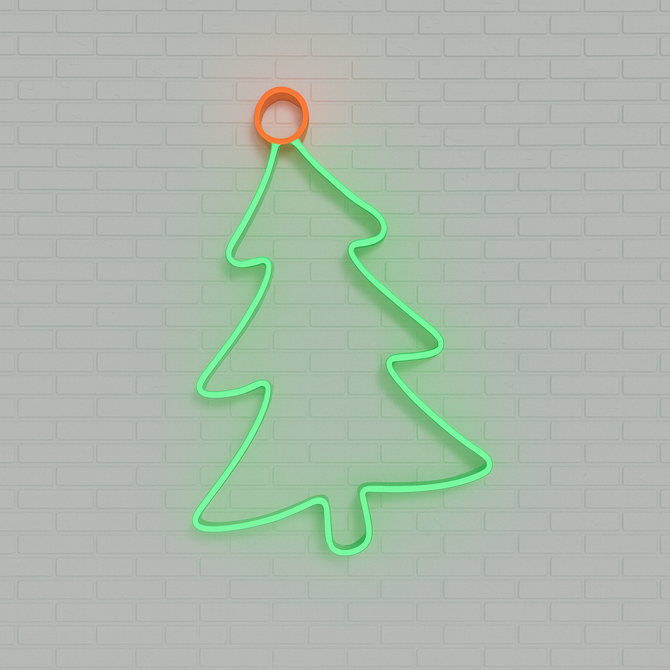 Yılbaşı Temalı Ağaç Dekor Işık Neon LED