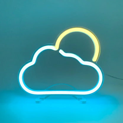Mini Bulut ve Güneş Neon Led Işık