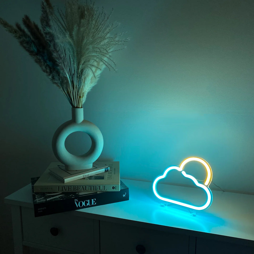 Mini Bulut ve Güneş Neon Led Işık