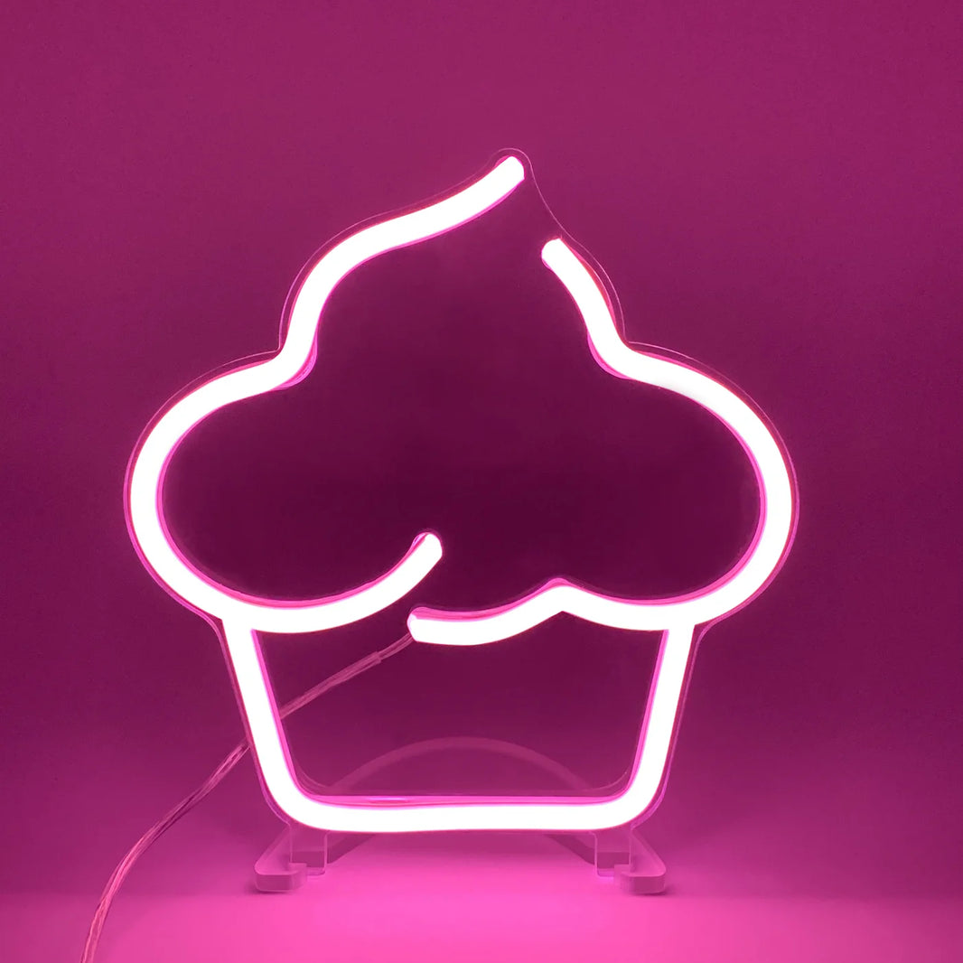 Mini Pembe Cupcake Neon Led Işık