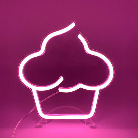Mini Pembe Cupcake Neon Led Işık