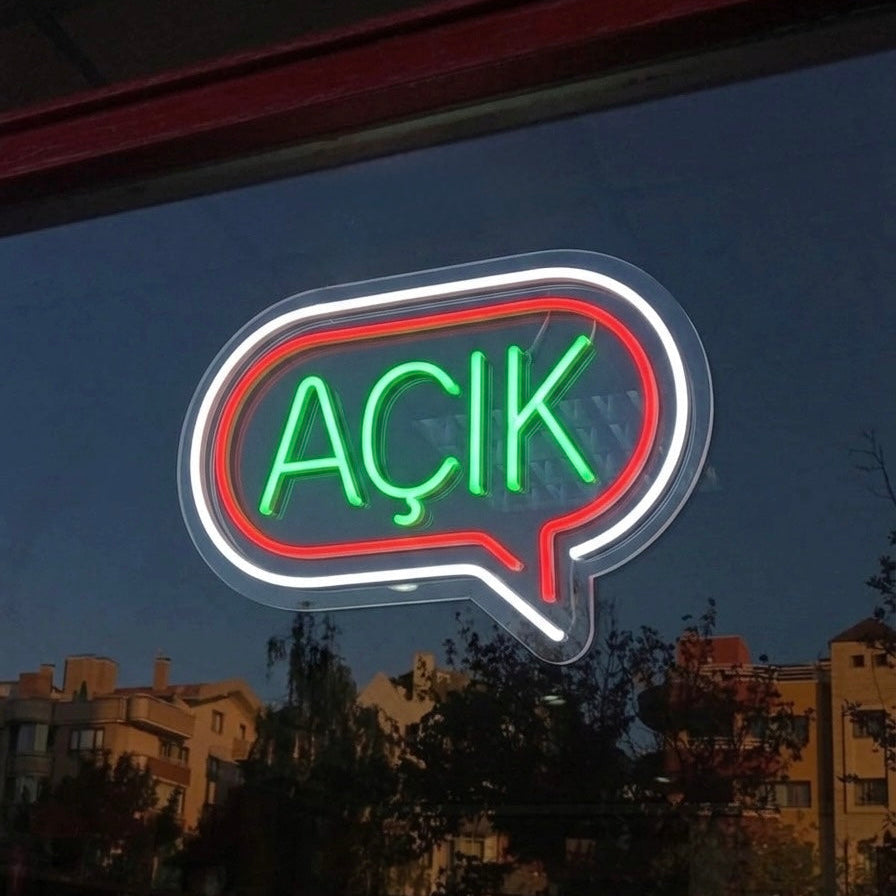 Açık Yazısı Neon LED Tabela PL-1059