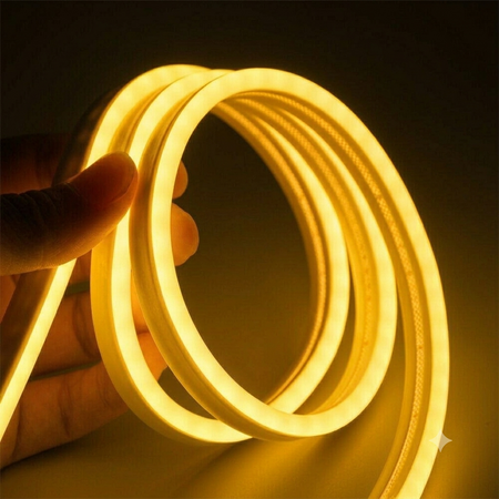 2.5 cm'de Kesilebilir Sarı Neon LED IP64 – 12V Esnek Neon Şerit Aydınlatma