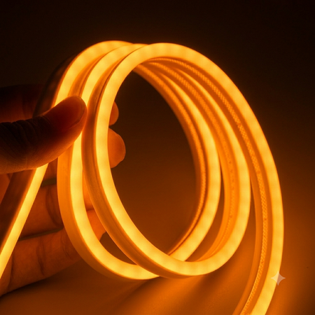 2.5 cm'de Kesilebilir Amber Neon LED IP64 – 12VEsnek Neon Şerit Aydınlatma
