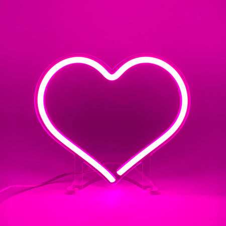 Pembe Mini Kalp Neon Led Işık