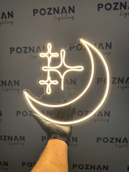 Ay ve Yıldız Dekoratif Neon Led Işık
