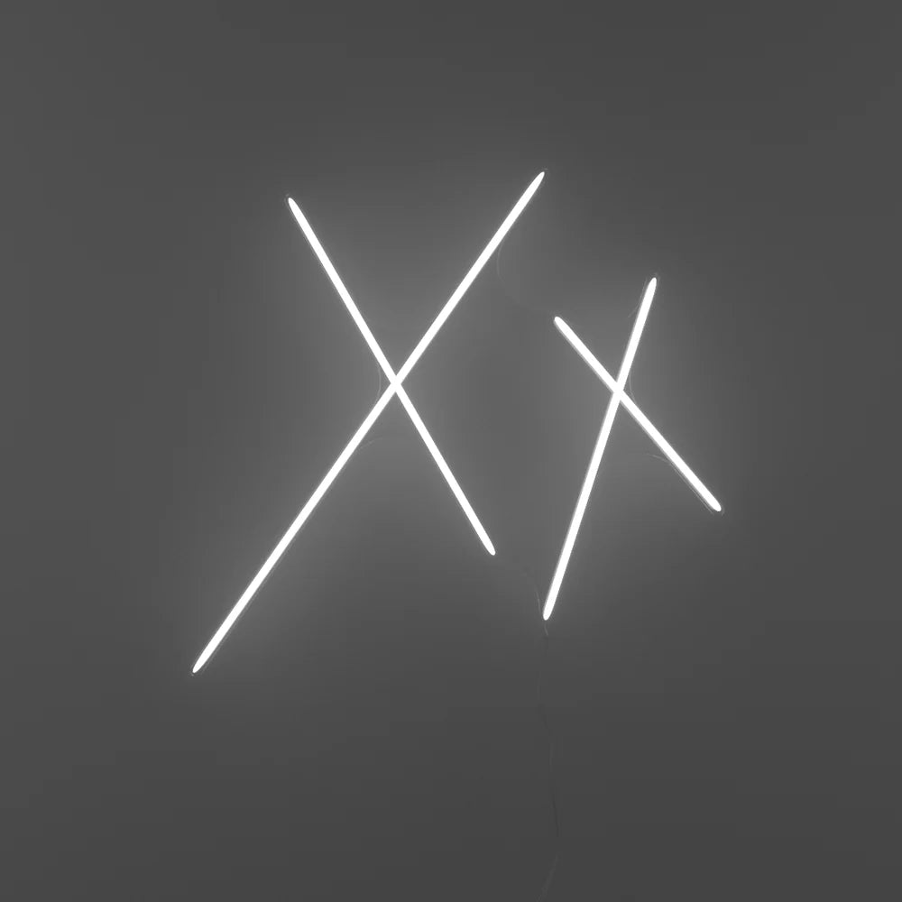 XX Minimalist Çizgi Neon Led Işık – Beyaz