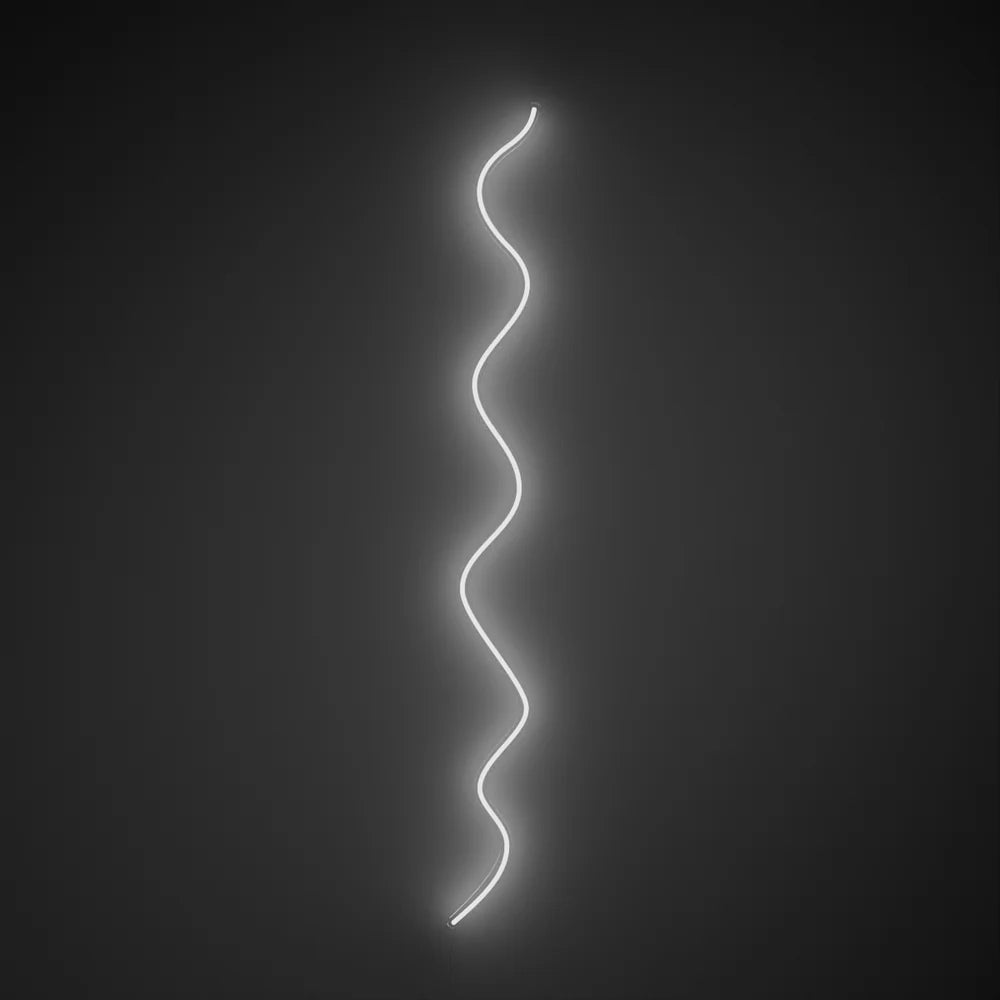 Kıvrımlı Çizgi Tasarımlı Beyaz Neon Işık
