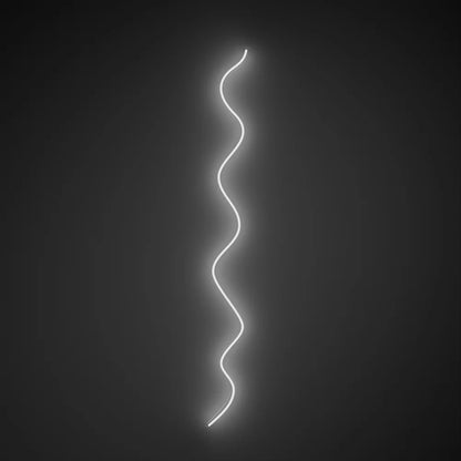 Kıvrımlı Çizgi Tasarımlı Beyaz Neon Işık