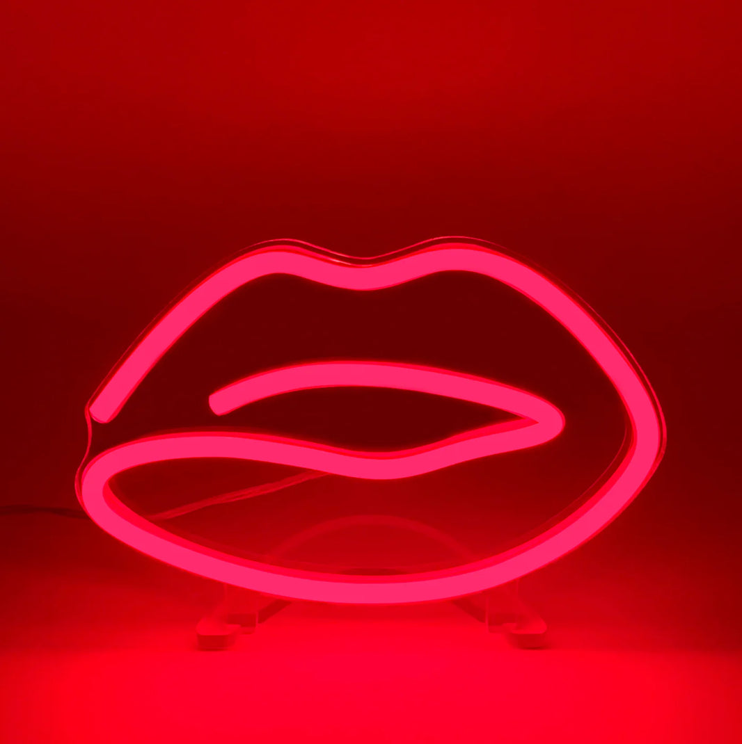 Mini Kırmızı Dudak Neon Led Işık