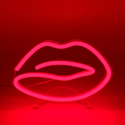 Mini Kırmızı Dudak Neon Led Işık