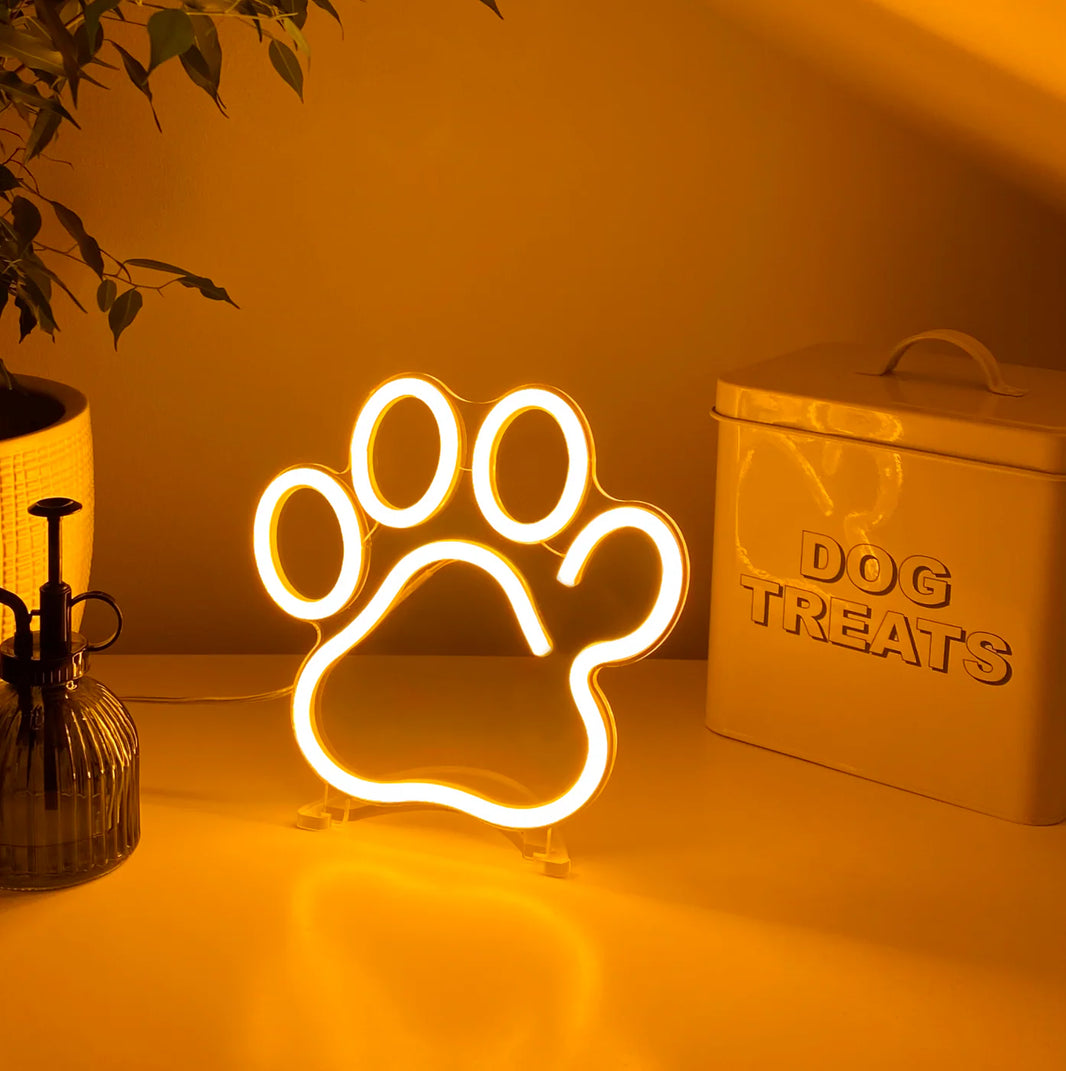 Mini Köpek Patisi Neon Led Işık