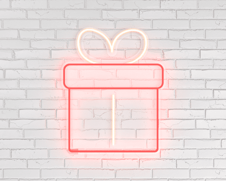 Hediye Kutusu Neon Işıklı Yılbaşı Dekorasyonu