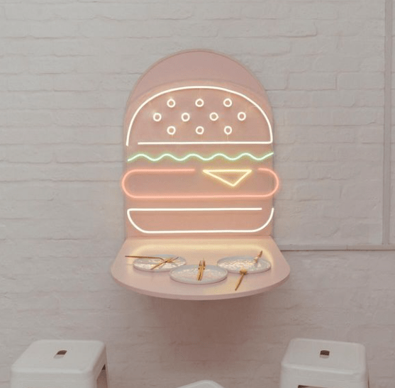 Hamburger Neon LED Dekor