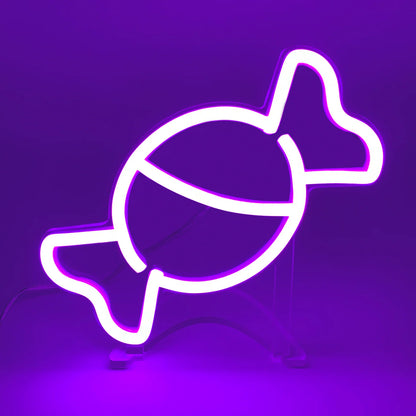 Mini Şeker Mor Neon Led Işık