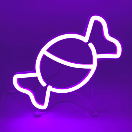 Mini Şeker Mor Neon Led Işık