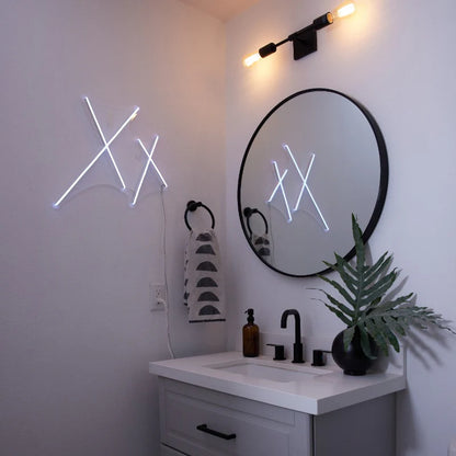 XX Minimalist Çizgi Neon Led Işık – Beyaz
