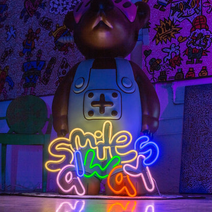 Smile Always Neon LED Tabela | Renkli Dekoratif Duvar Işığı