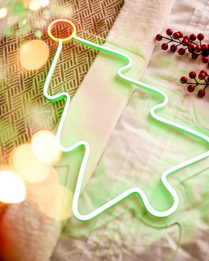 Yılbaşı Temalı Ağaç Dekor Işık Neon LED