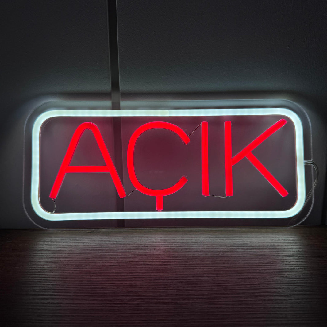 Açık Yazısı Neon LED Tabela PL-1055