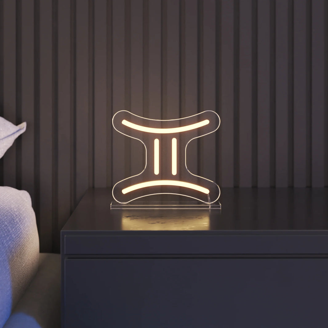 İkizler Burcu Masaüstü Neon Led Tabela