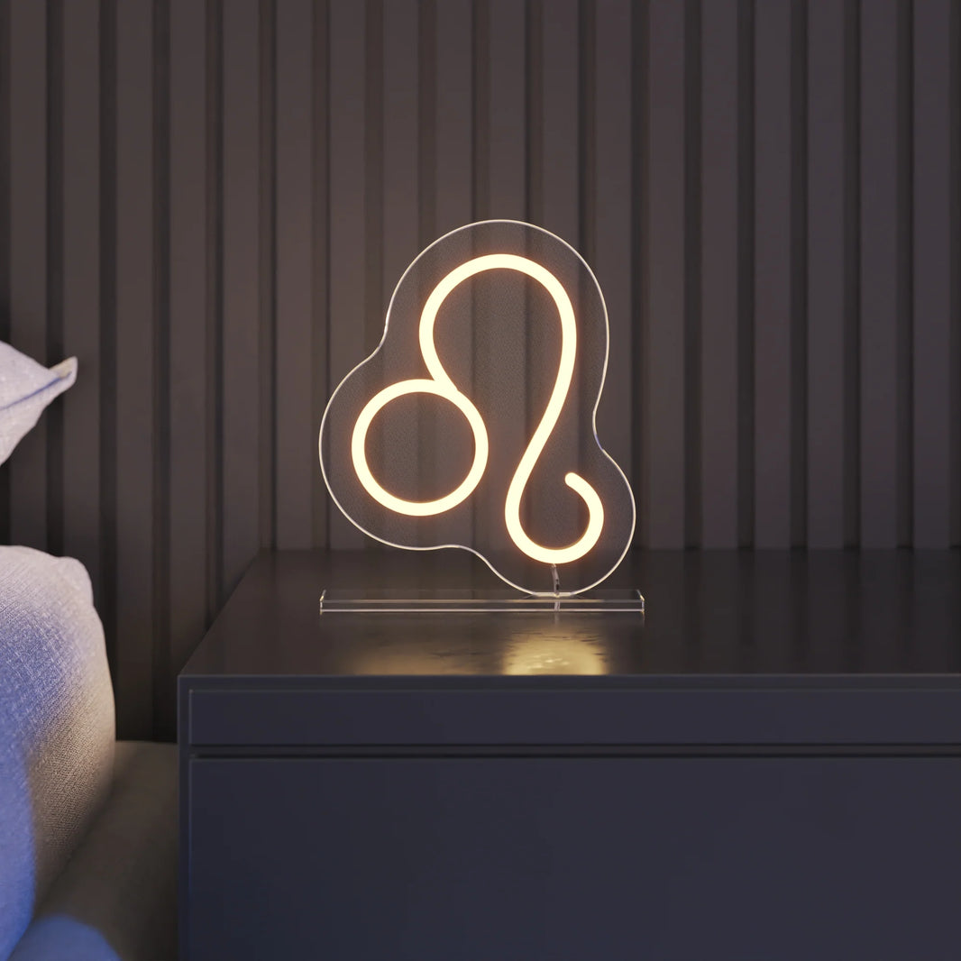 Aslan Burcu Masaüstü Neon Led Tabela