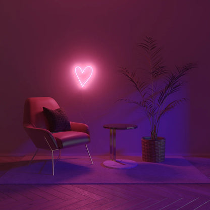 Big Heart Neon Led Işık – Kalp Şekilli Duvar Dekoru