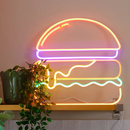 Hamburger Neon LED Aydınlatma