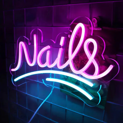 Tırnak Neon Yazı Dekoratif Aydınlatma
