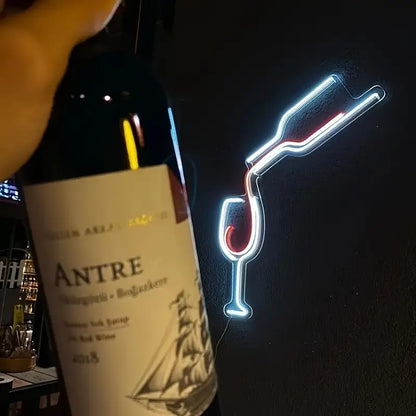 Şarap Kadehi Neon LED Dekor Aydınlatma