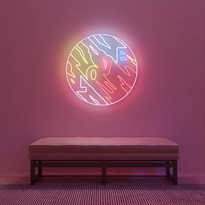 Renkli Love Neon Led | Sanatsal Dekoratif Duvar Aydınlatması