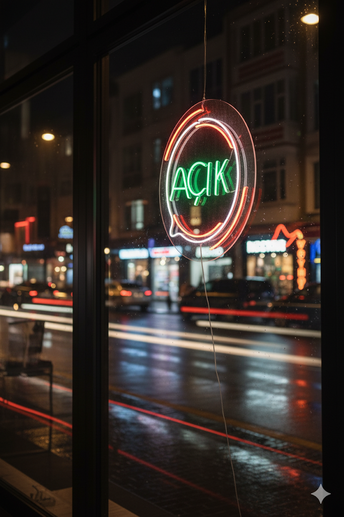 Açık Yazısı Neon Led Tabela