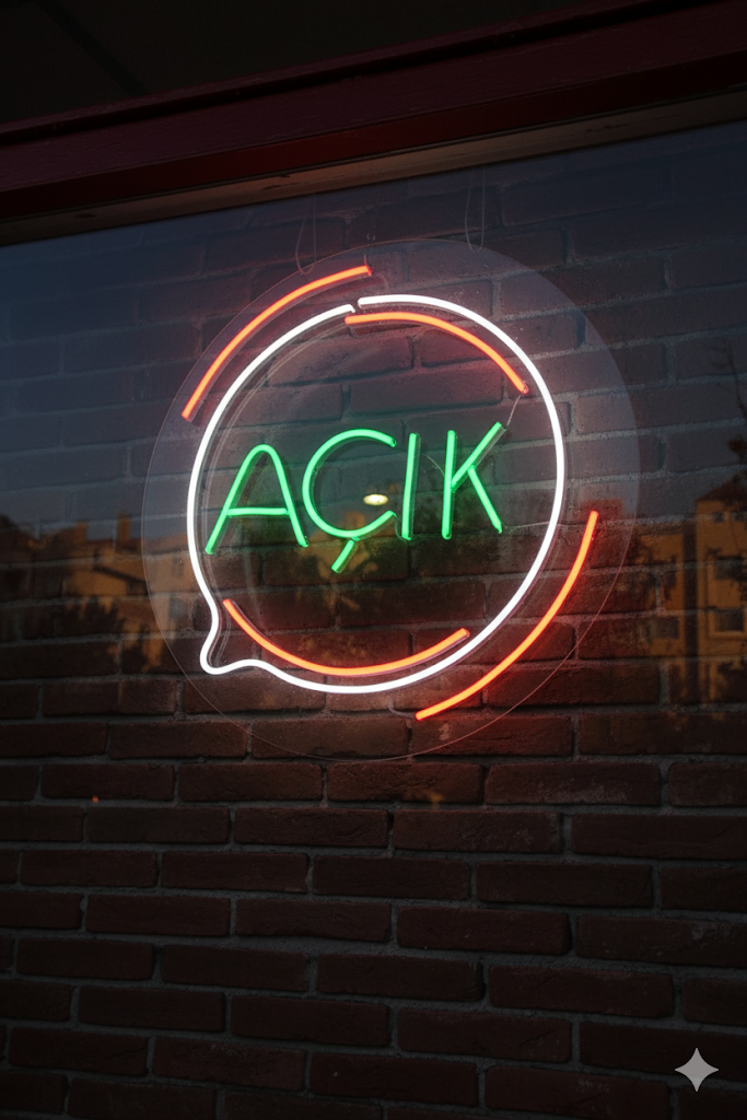 Açık Yazısı Neon Led Tabela