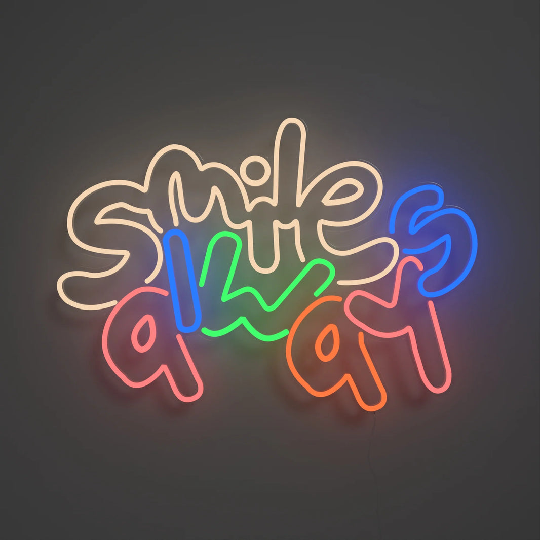 Smile Always Neon LED Tabela | Renkli Dekoratif Duvar Işığı